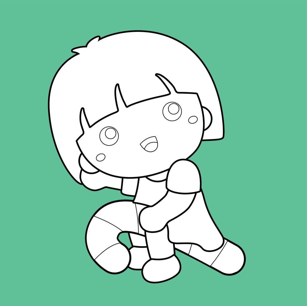 Cute Kids and Candyland Digital Stamp Outline vector