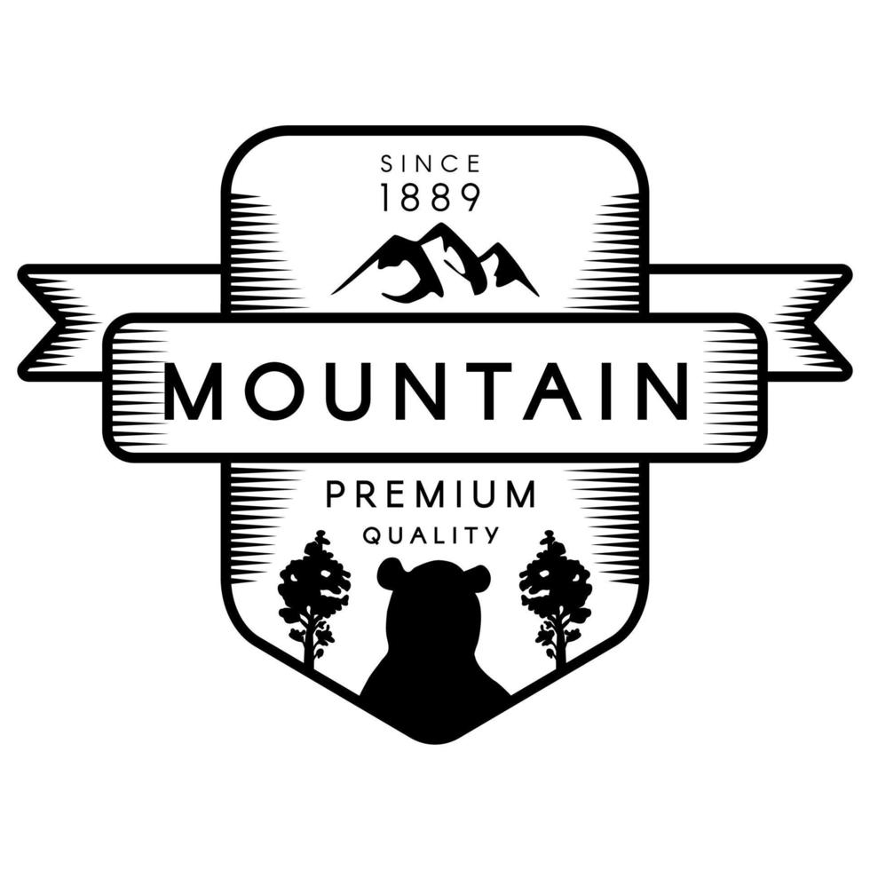plantilla de logotipo de vector de contorno de montaña