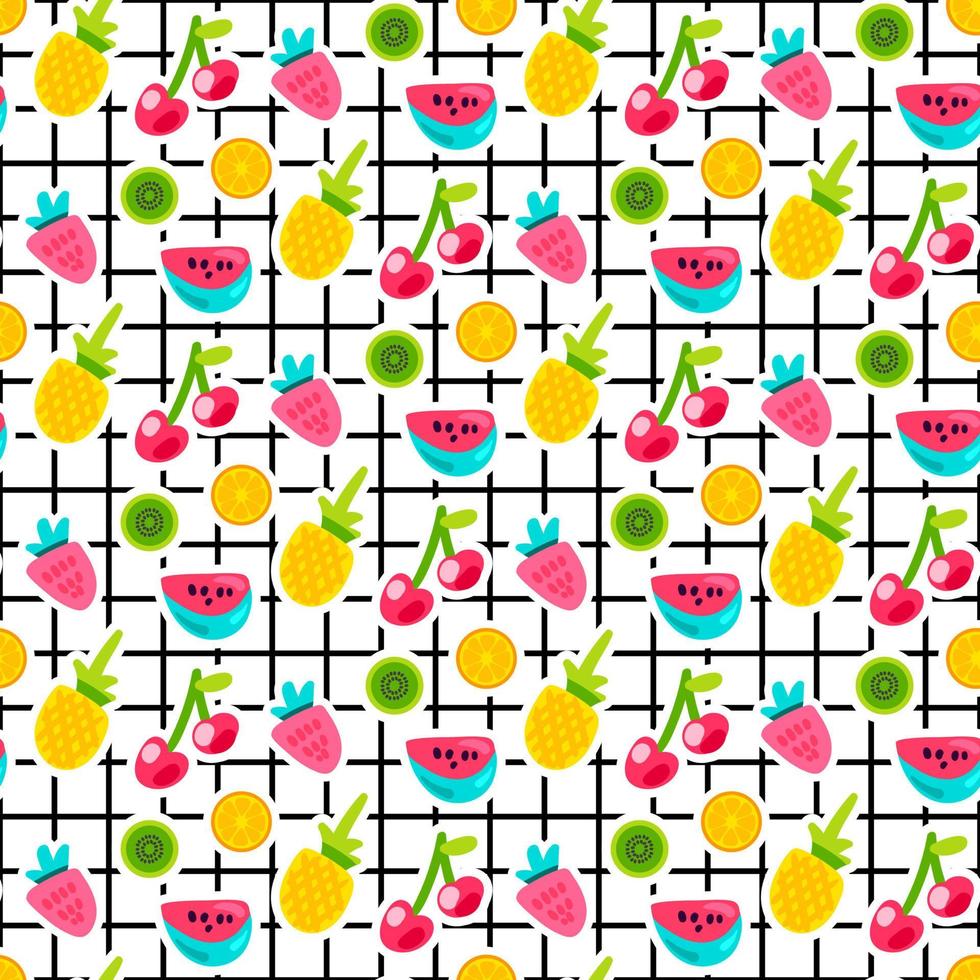 Fruits patches seamless vector pattern
