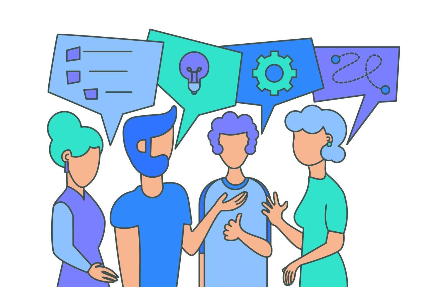 Team brainstorm, idea generation vector