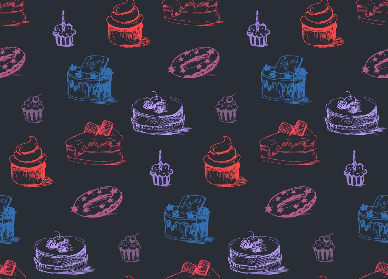 Tasty Cakes Seamless Pattern vector