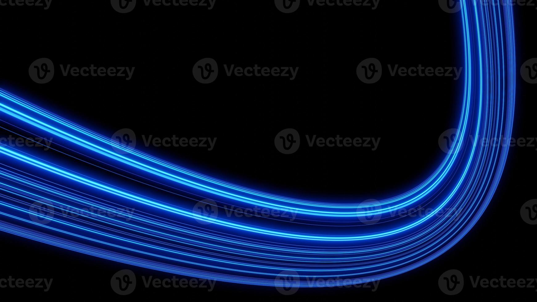 3d Neon light effect glowing trails. Colorful Light motion speed background. Motion blur long time effect. Technology 5g design concept. Laser beam sparkling on dark scene. Fast moving to futuristic. photo