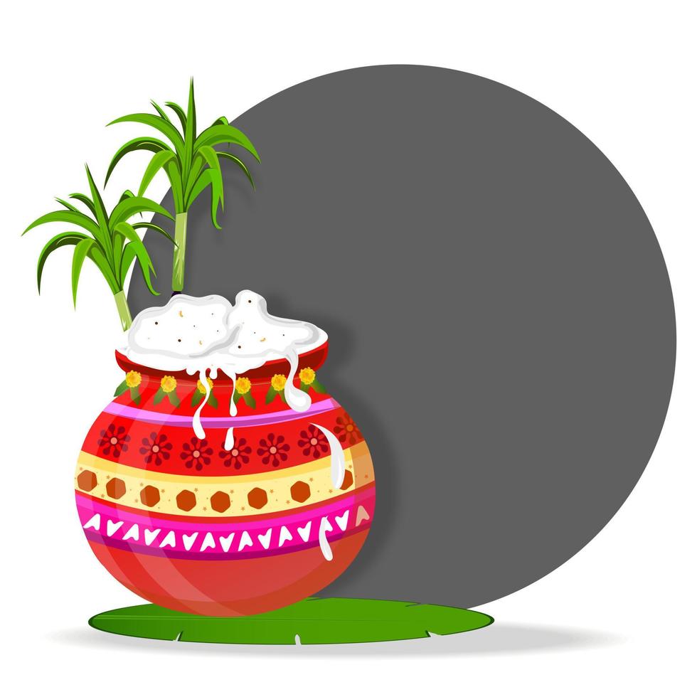 feliz festival de la cosecha navideña pongal en el sur de la india. puede usarse para anuncios, ofertas, pancartas, diseños de carteles vector