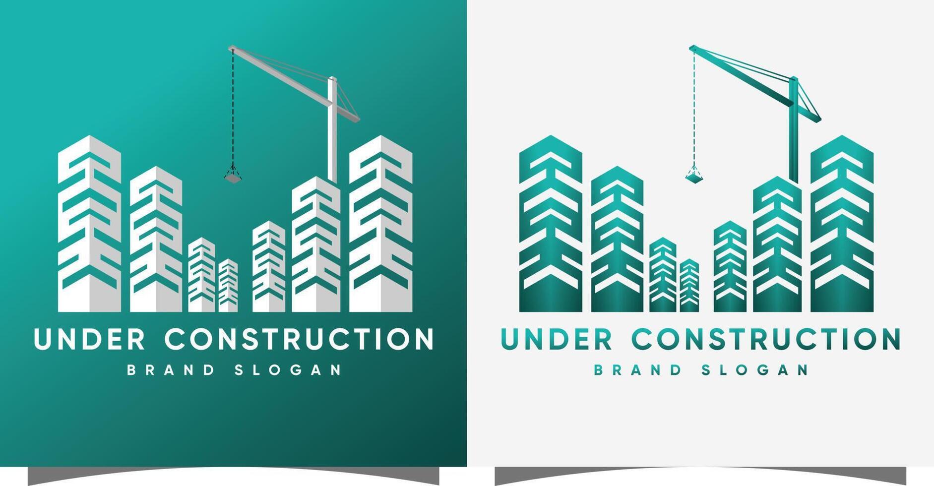 Building and contruction  logo with creative modern syle Premium Vector