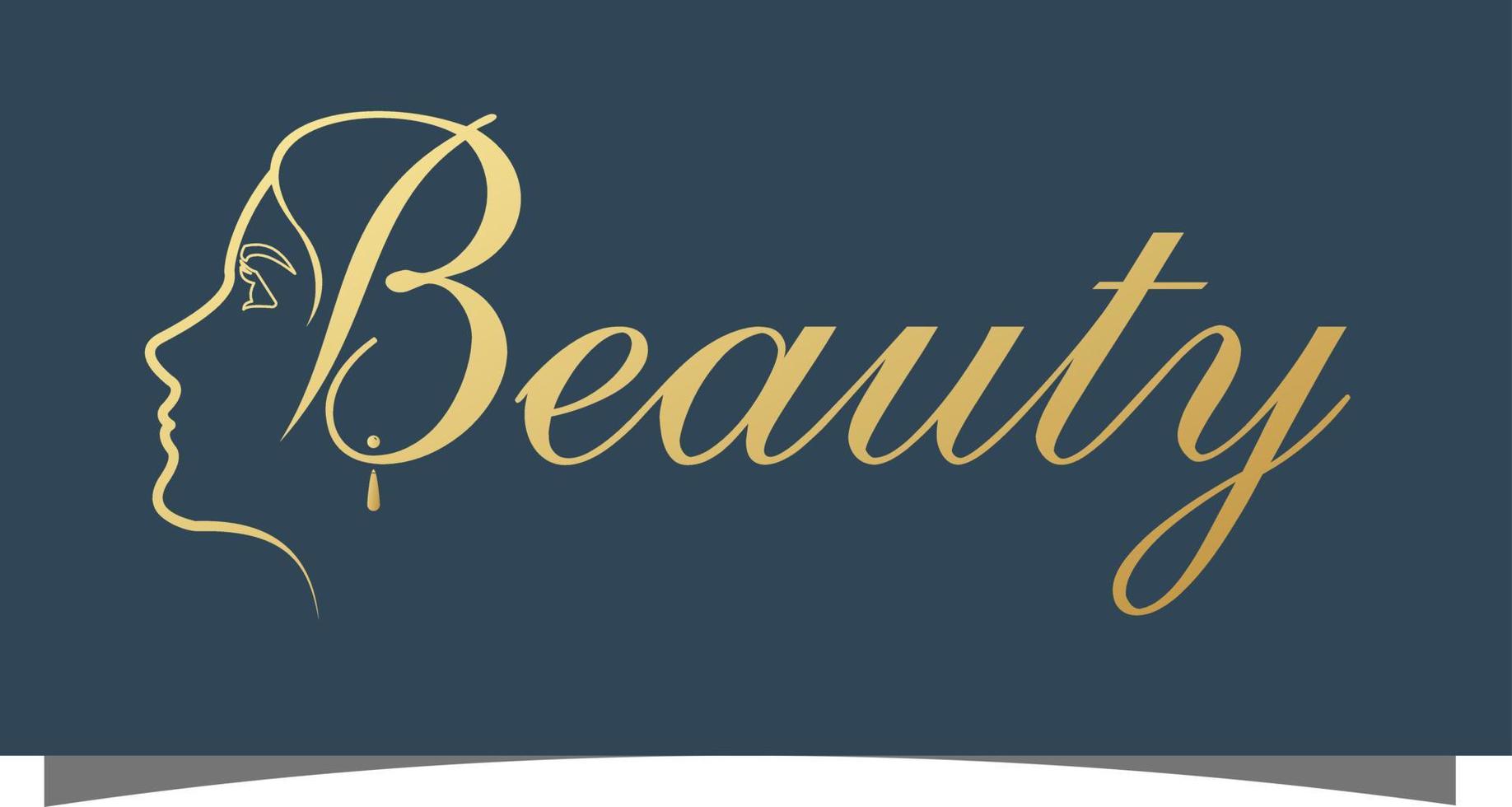 logotipo de belleza con concepto creativo y vector premium de diseño