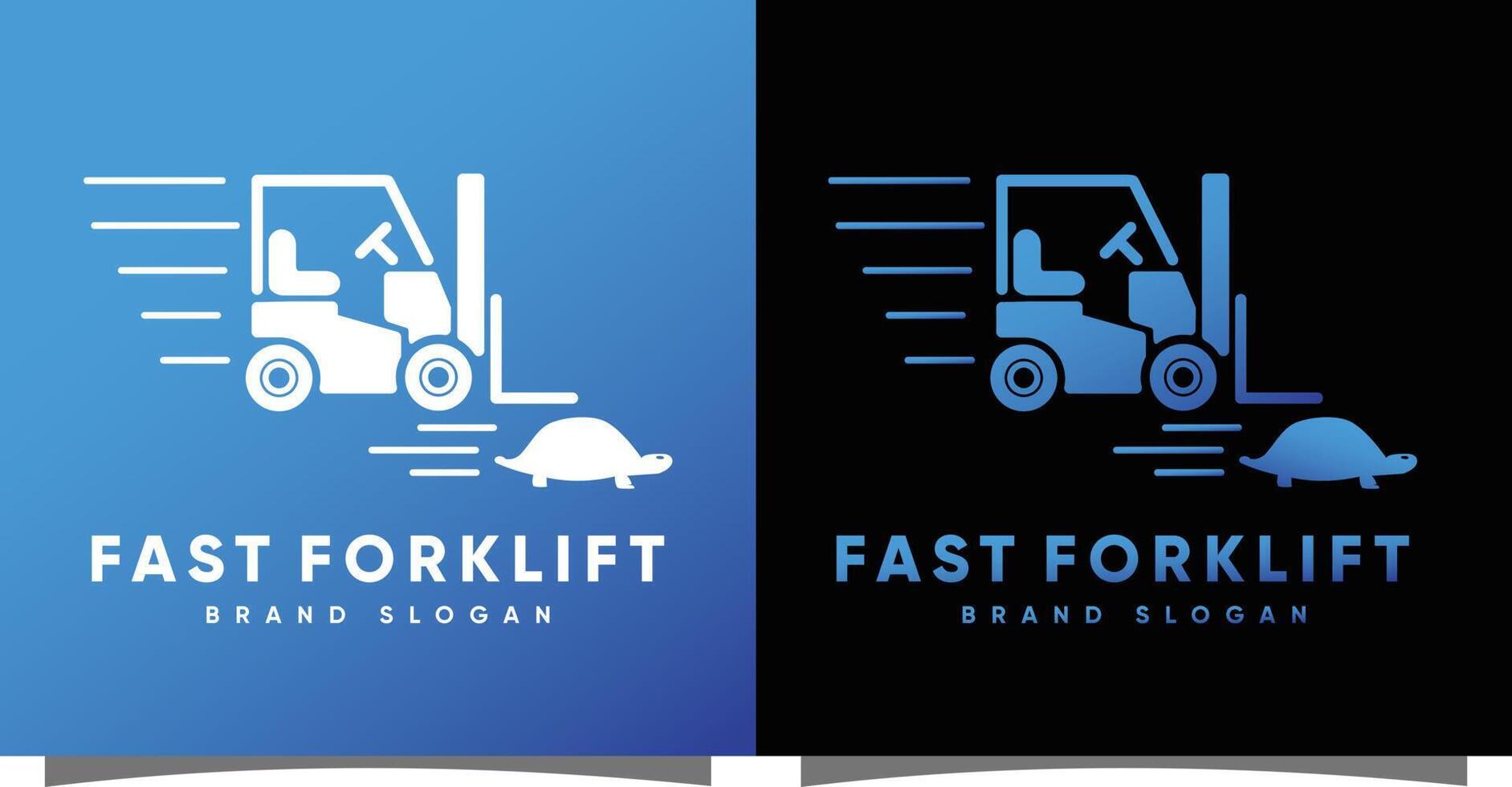 Slow Forklift logo with creative modern syle Premium Vector