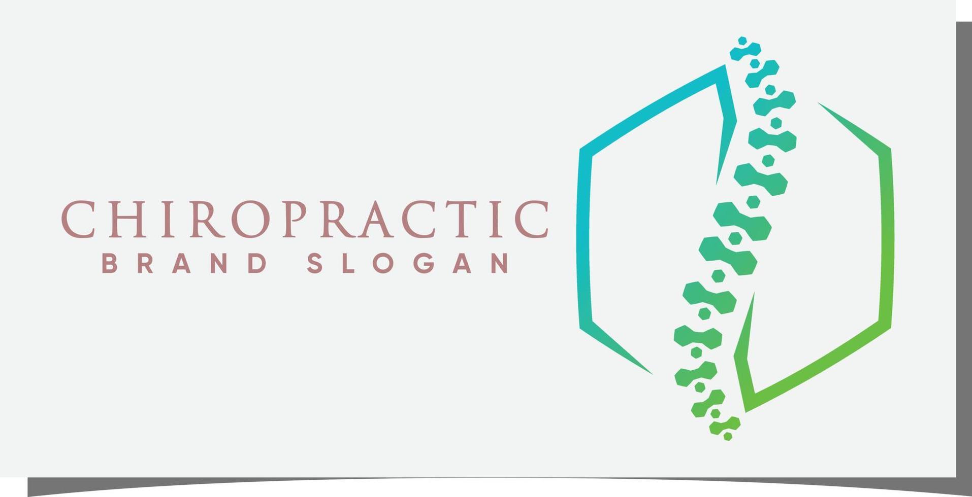 Chiropractic logo  with creative modern syle Premium Vector