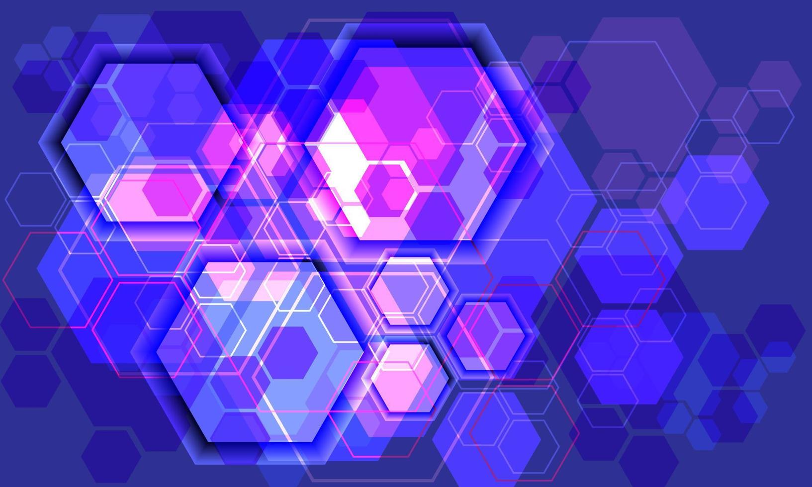 Abstract technology blue purple hexagon geometric overlap futuristic design creative ultramodern background vector