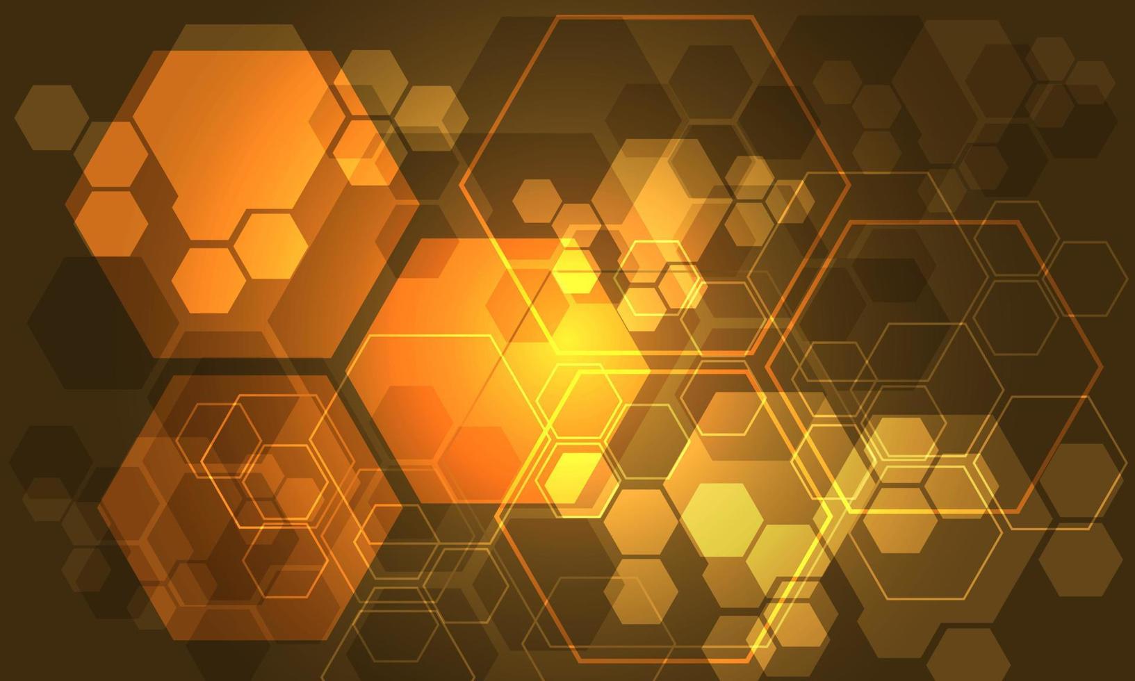 Abstract technology gold hexagon geometric overlap futuristic design creative ultramodern background vector