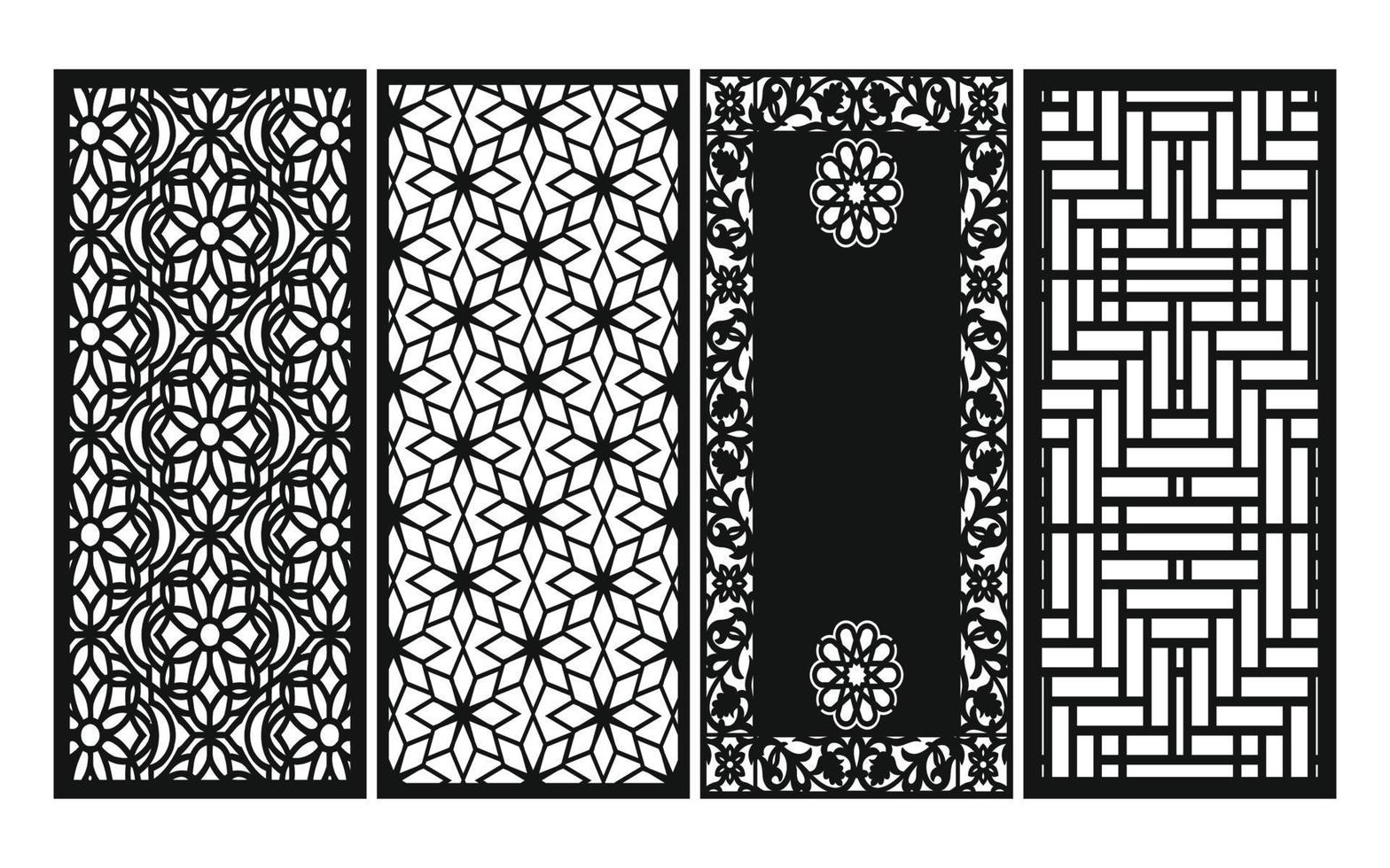 patrones florales decorativos, plantilla geométrica para corte por láser cnc vector