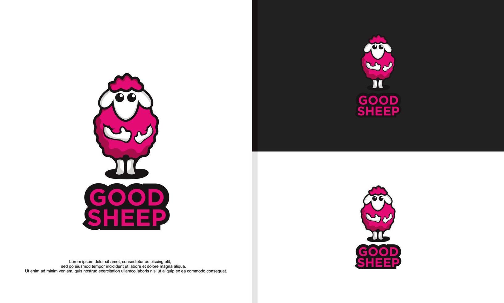 ilustración de diseño de logotipo de oveja de dibujos animados vector