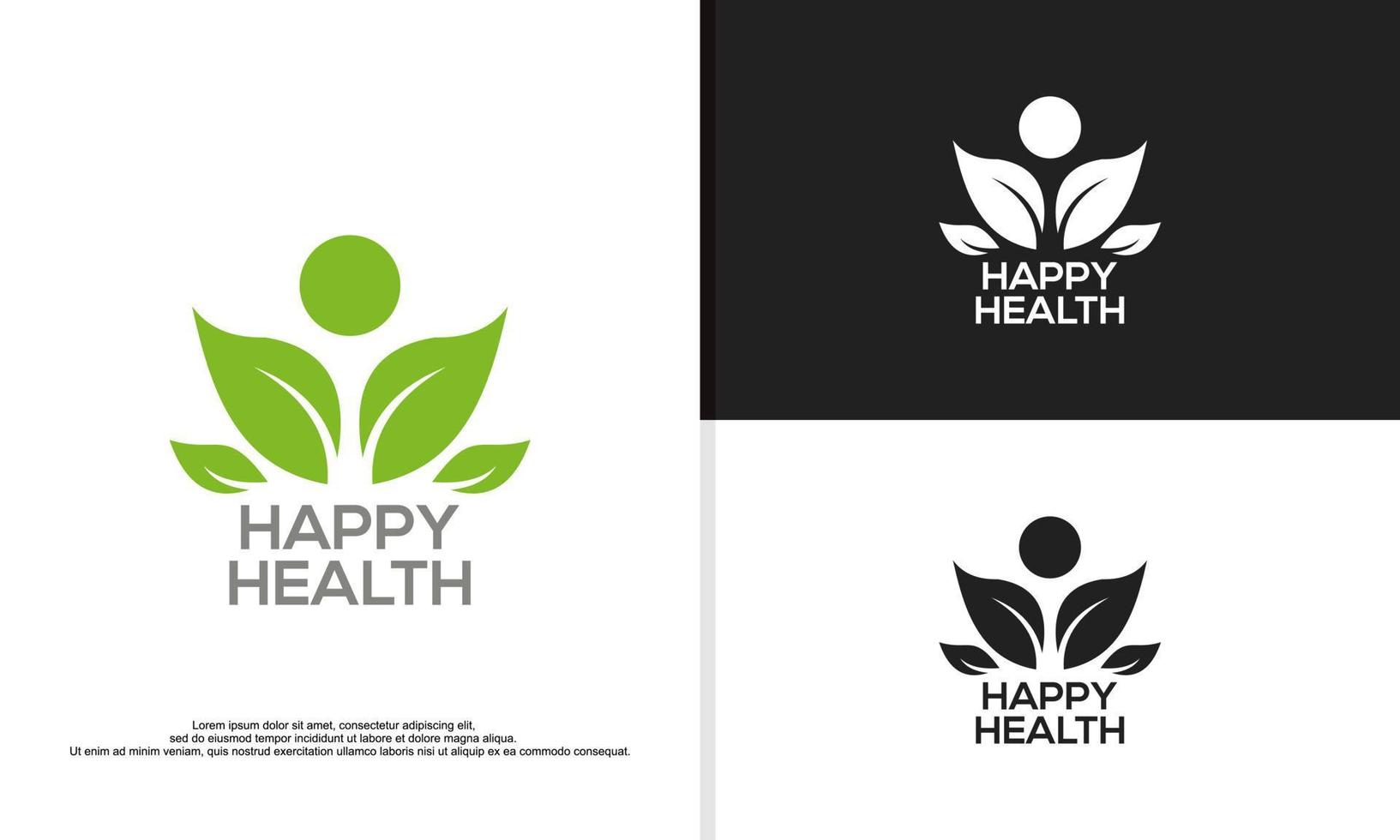 gráfico vectorial de ilustración de logotipo de personas combinado con hoja, apto para empresa de salud, etc. vector