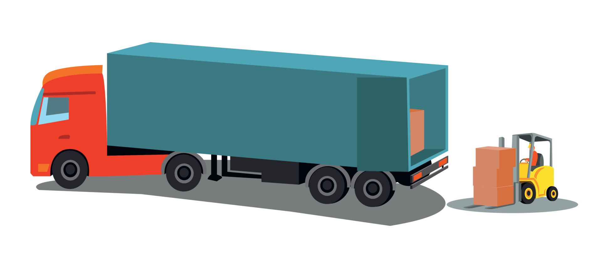 Logistics and shipping of container truck at ship port for business