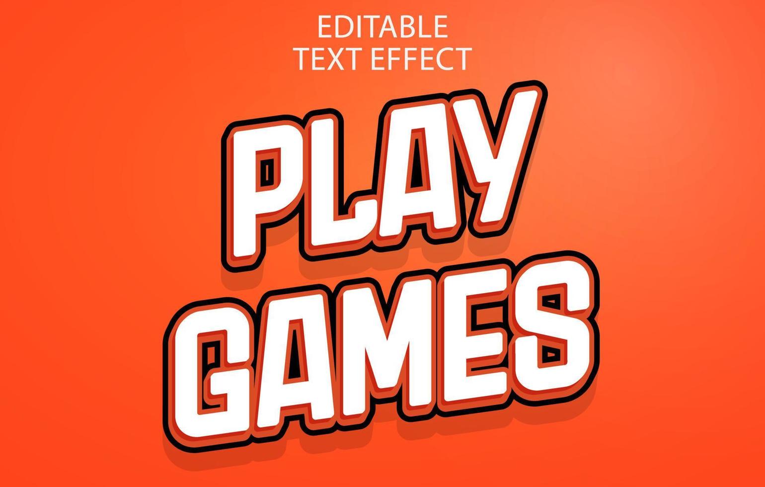 Play Games 3d editable text effect, free, Editable text style effect free, Editable font style vector