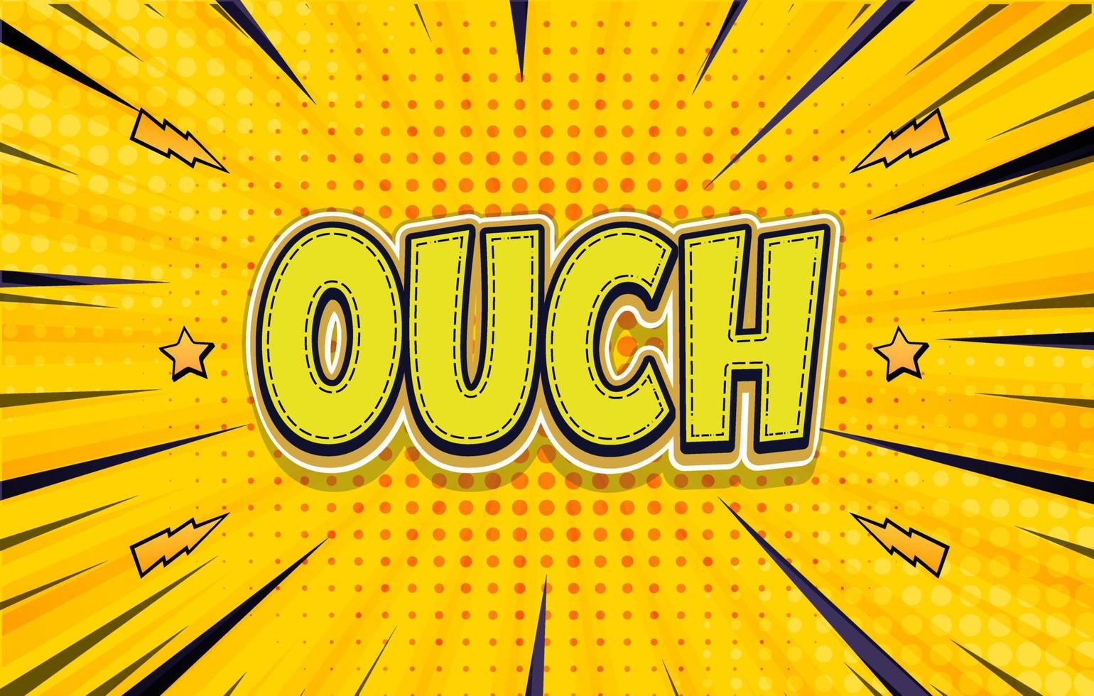 Ouch Editable 3d text effect free, Clear 3d text, 3d style editable font effect vector