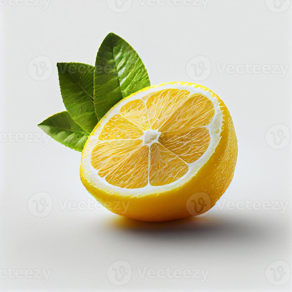 Lemon fruit isolated on white background. photo
