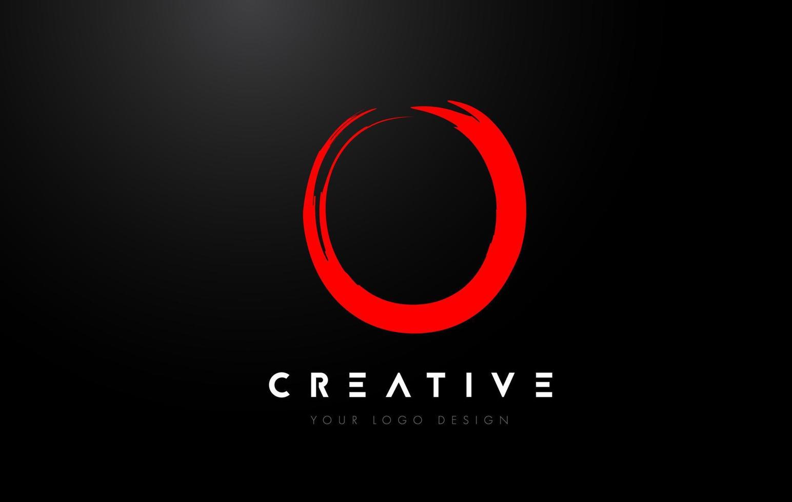 Red O Brush Letter Logo Design. Artistic Handwritten Letters Logo Concept. vector