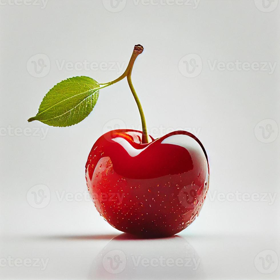 Cherry fruit isolated on white background. photo