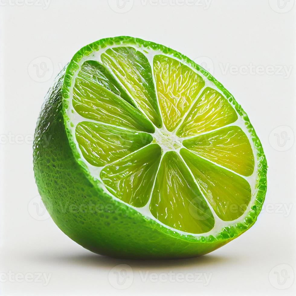 Lime fruit isolated on white background. photo