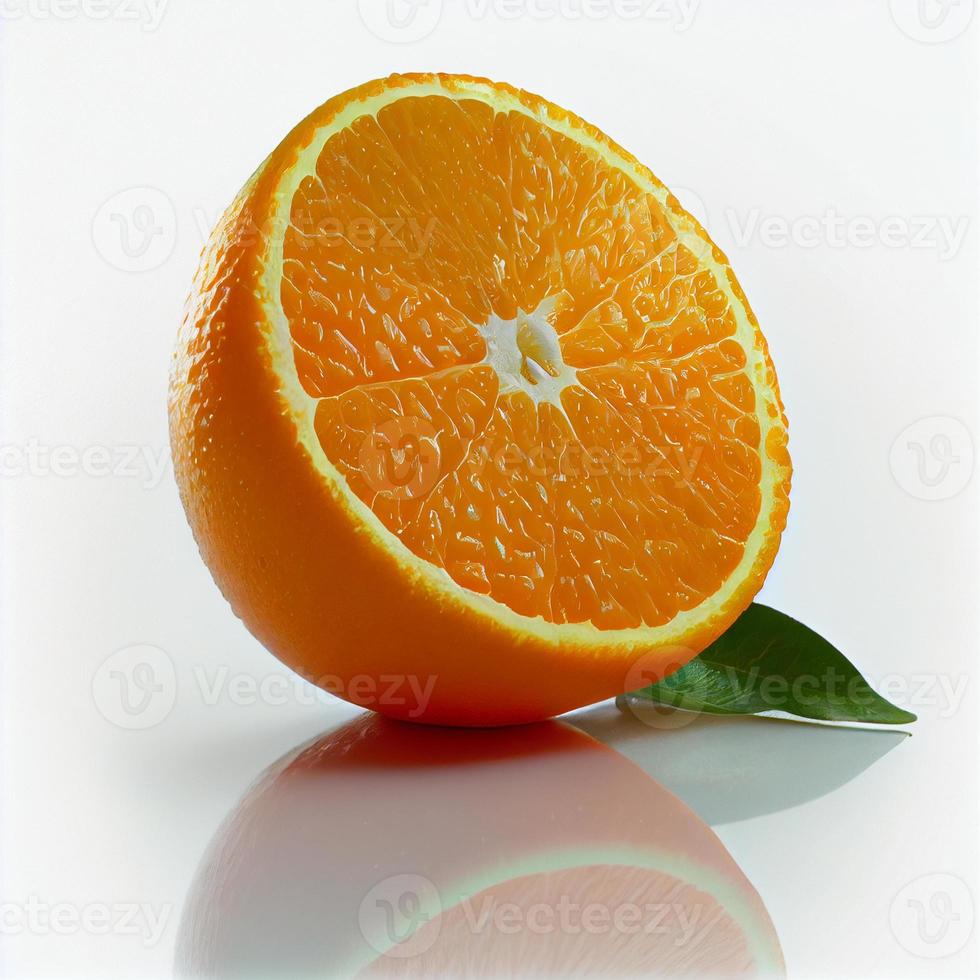 fruta naranja aislada sobre fondo blanco. foto