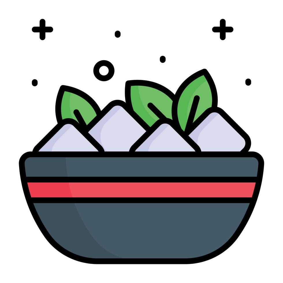 Chinese traditional food, trendy vector design of rice bowl