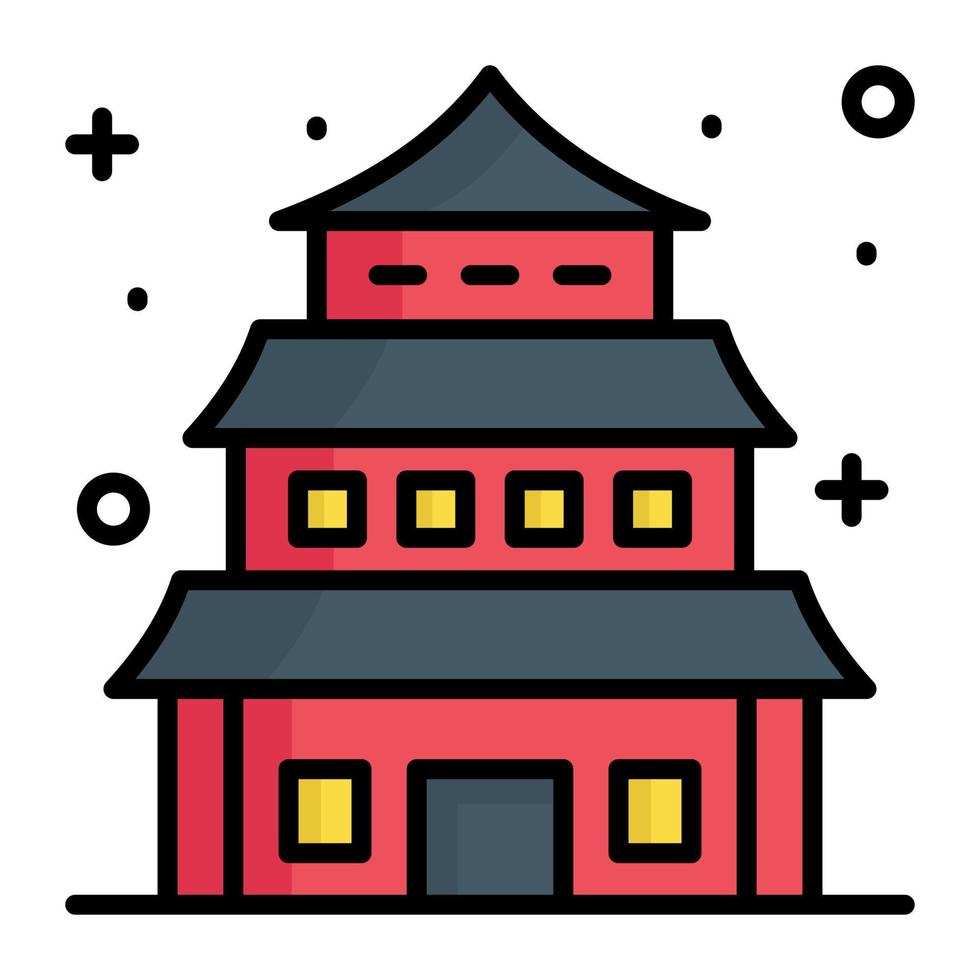 Chinese building vector design, chinese temple