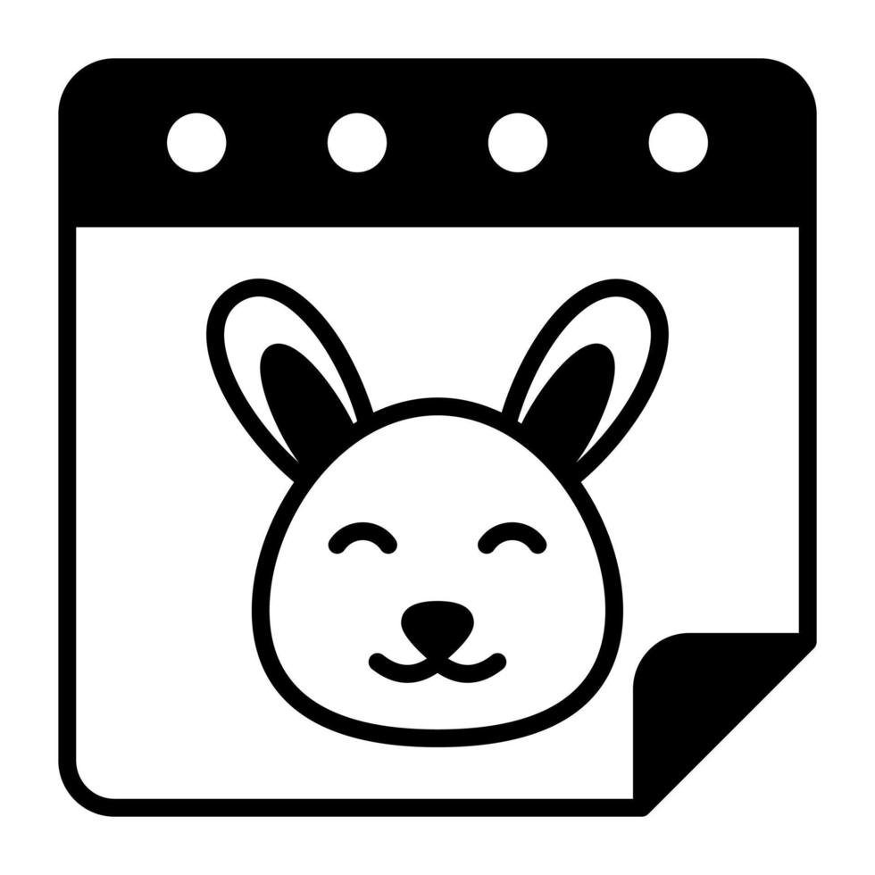 Rabbit on calendar denoting chinese new year vector