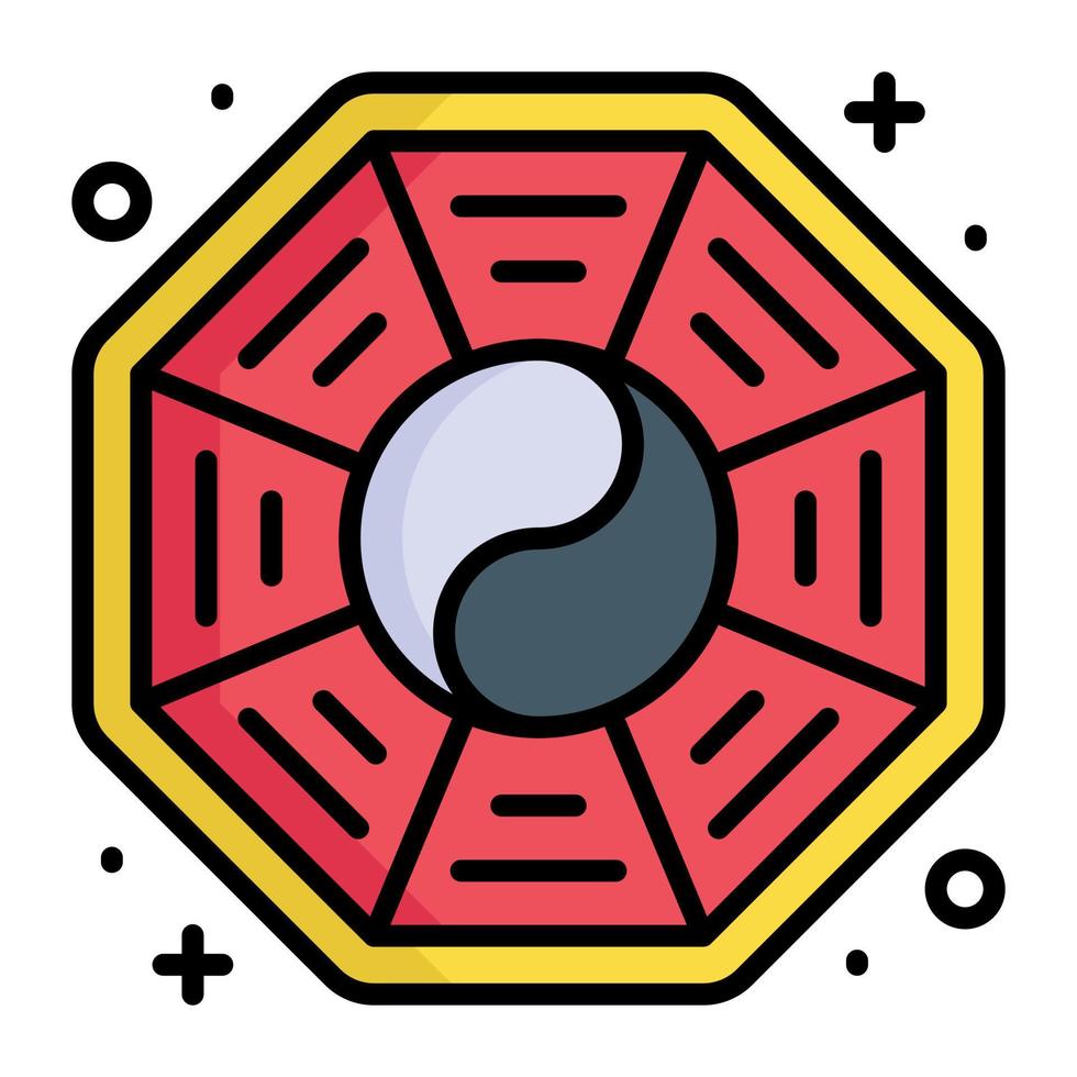 Chinese bagua mirror vector design, modern and trendy style