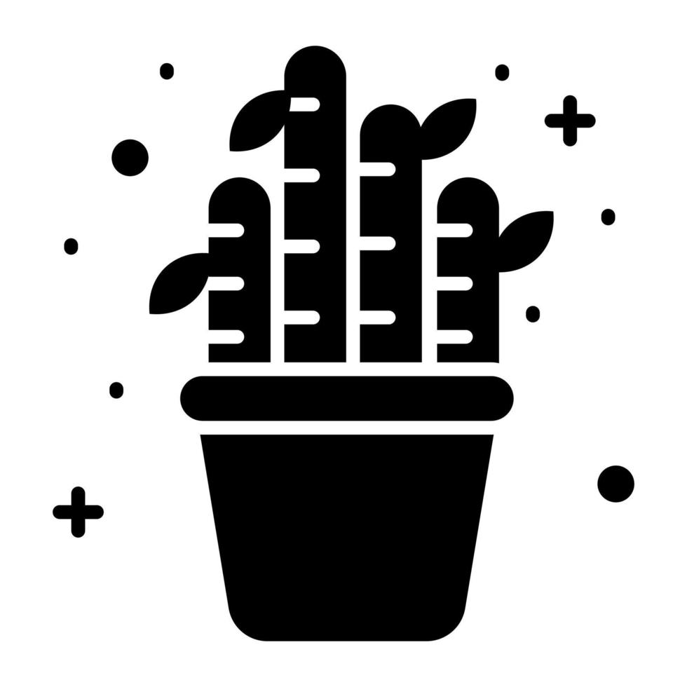 icono de vector de planta de bambú en estilo moderno y moderno