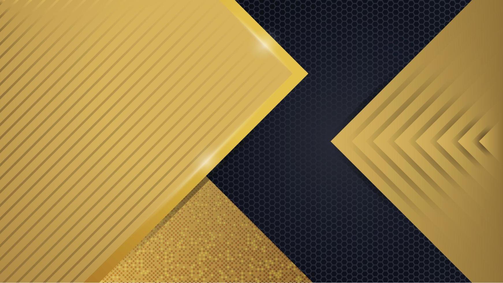 fondo de forma geométrica de oro elegante vector