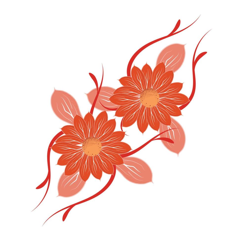 Minimal Flower Illustration Clip Art vector