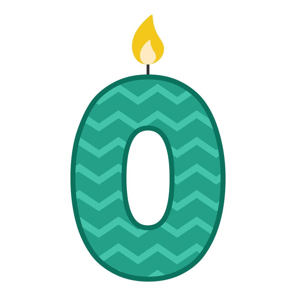 Candle number zero. Vector illustration