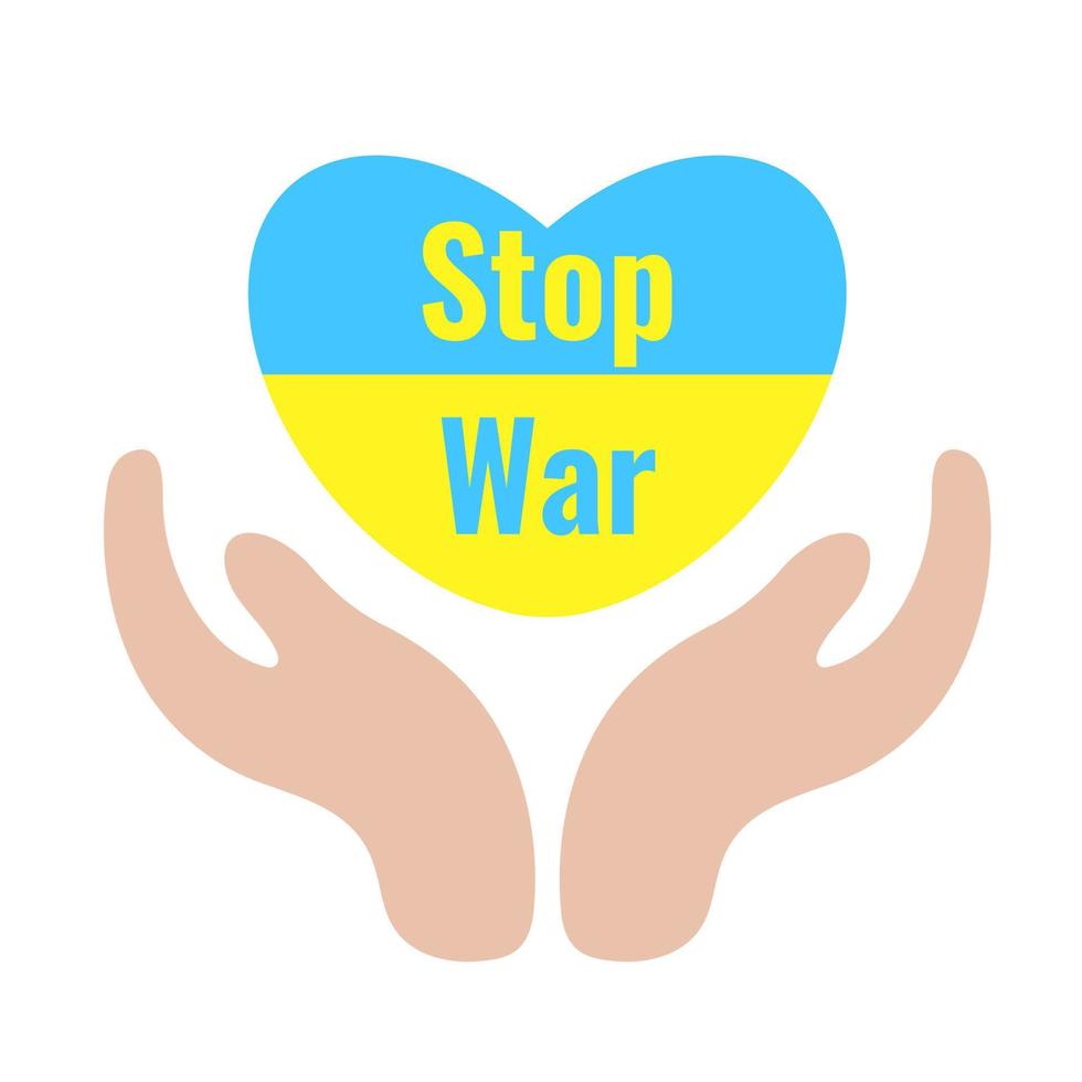 Stop the war in Ukraine. A symbol of peace. National Ukrainian flag. Sign Stop War. Pray for Ukraine. vector