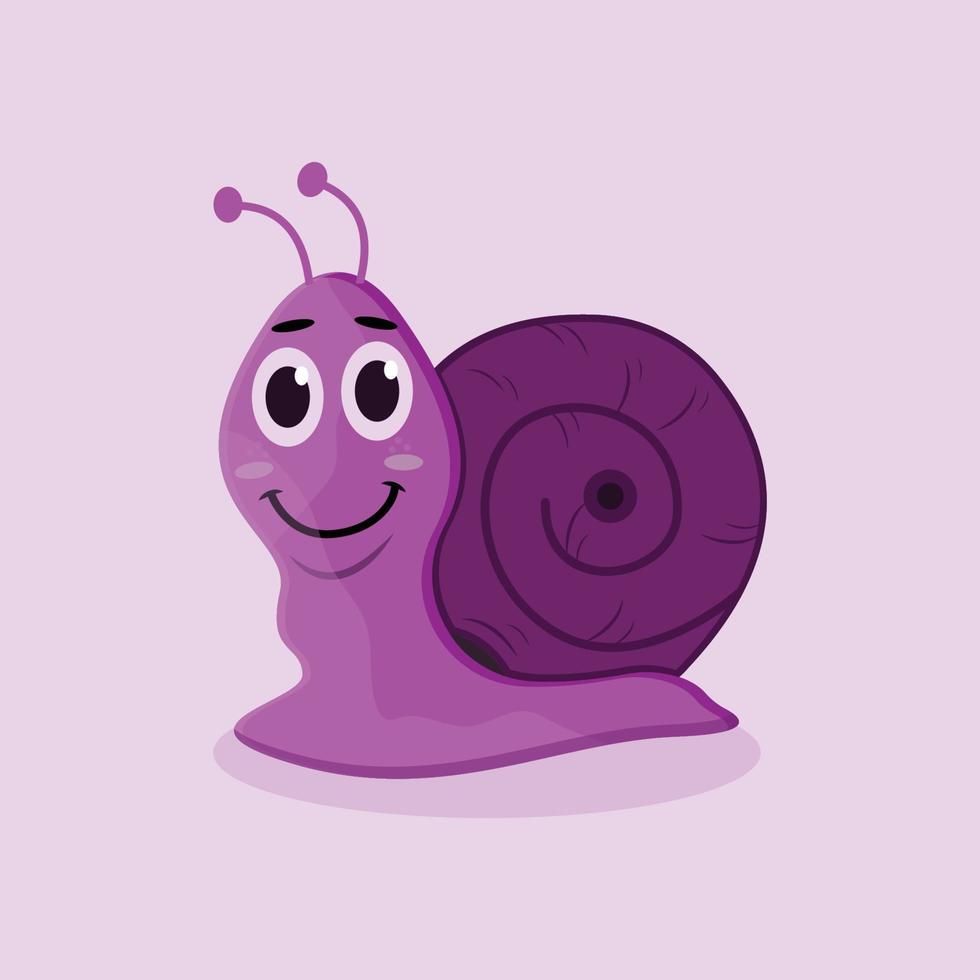 lindo vector de caracol en color púrpura degradado con sombra