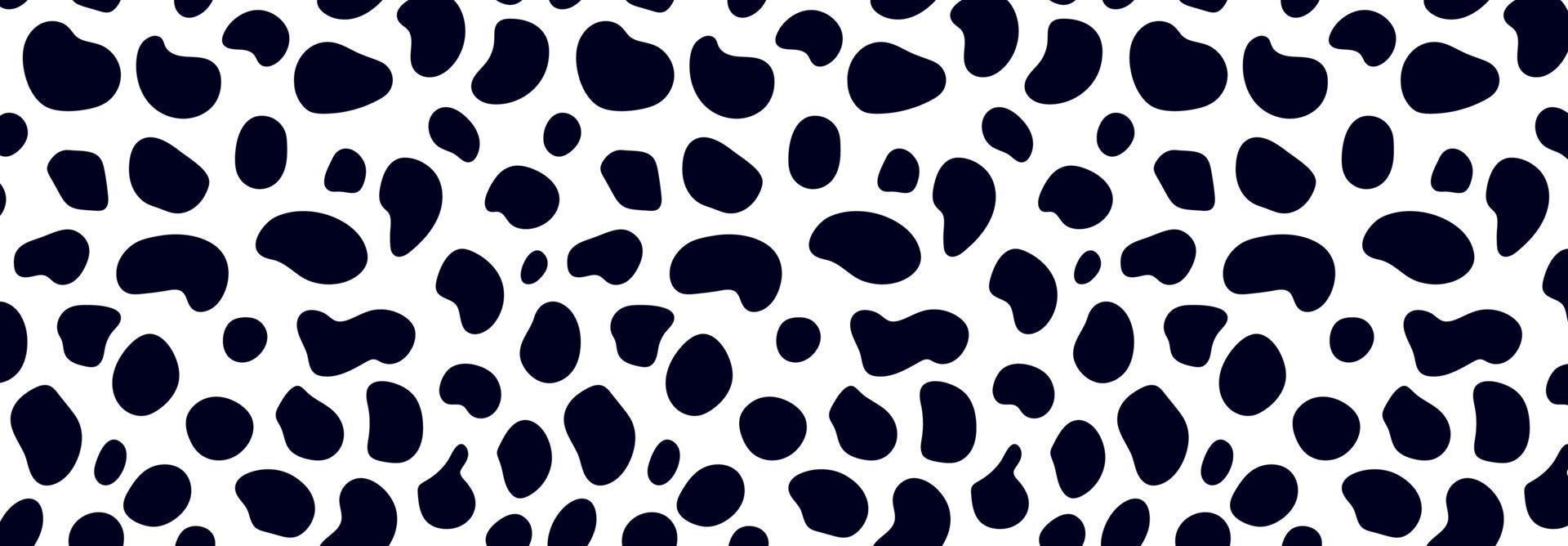 patrón animal para diseño textil. patrón sin costuras de manchas dálmatas o de vaca. texturas naturales. vector