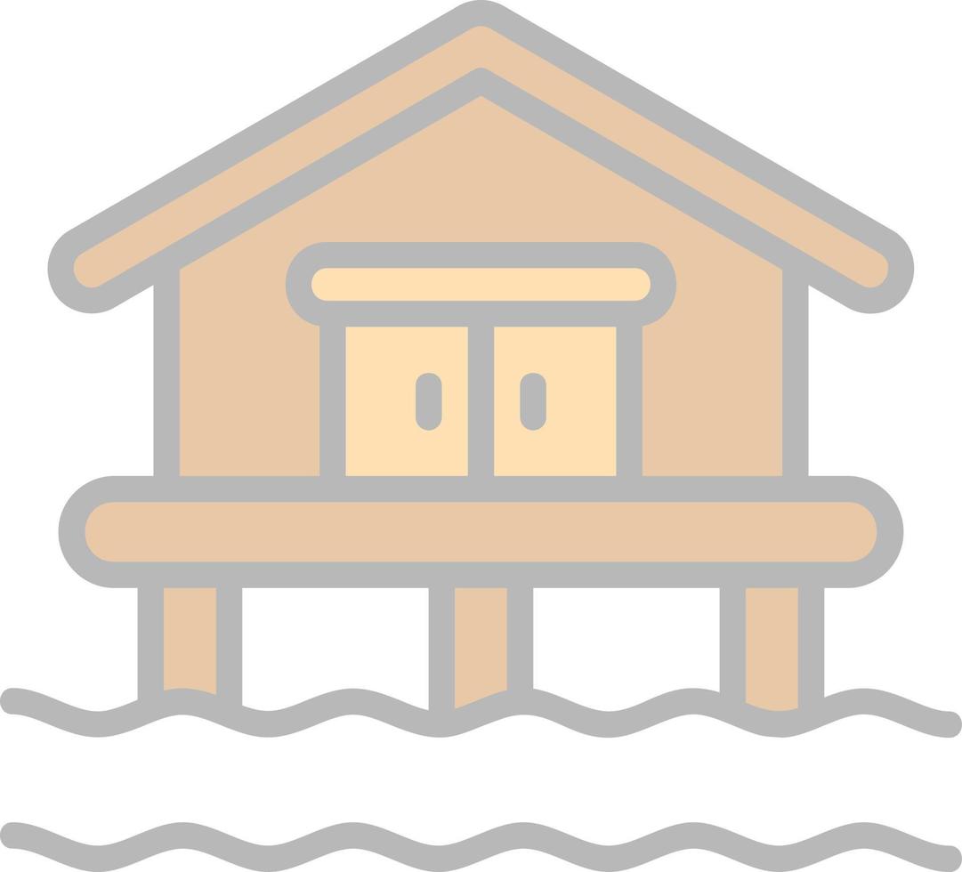Beach House Vector Icon Design