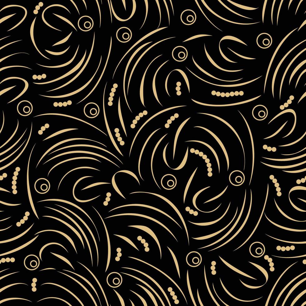 Elegant Curved Lines Seamless background designs Bright Golden ornament for textile, wrapping, Damask woman pattern vector