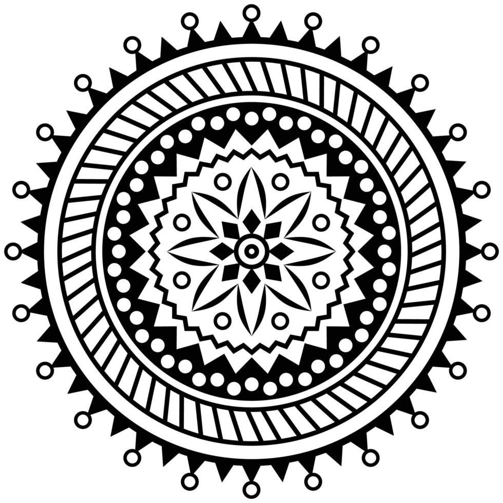 Abstract circular Stylized ornament Tribal ethnic motif Stencil tattoo vector