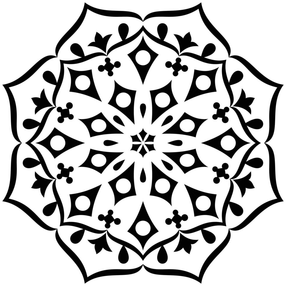 Abstract circular ornament Ethnic mandala. Stylized sun symbol. vector