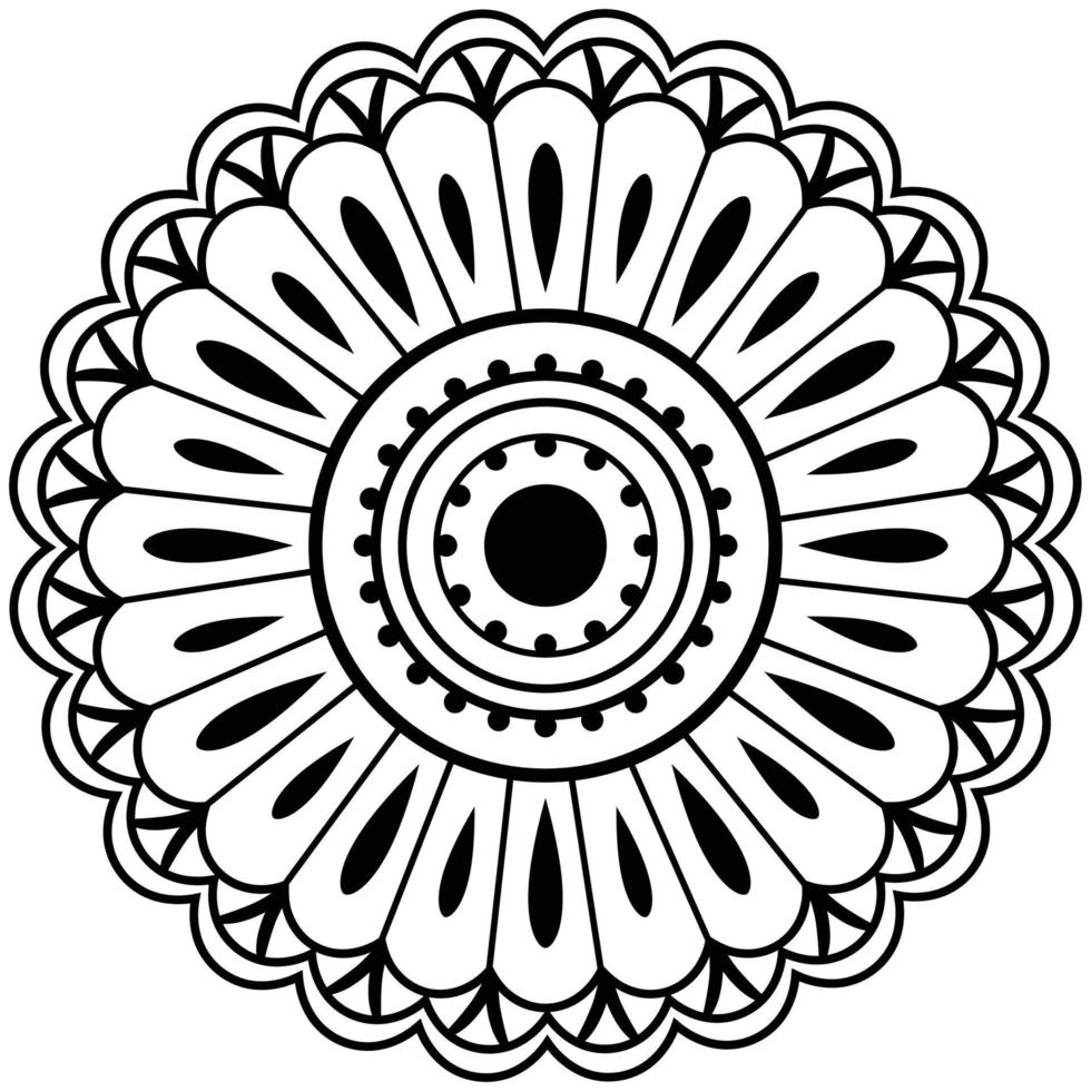 Tribal ethnic motif Stencil tattoo and prints Round pattern Decorative vector design element