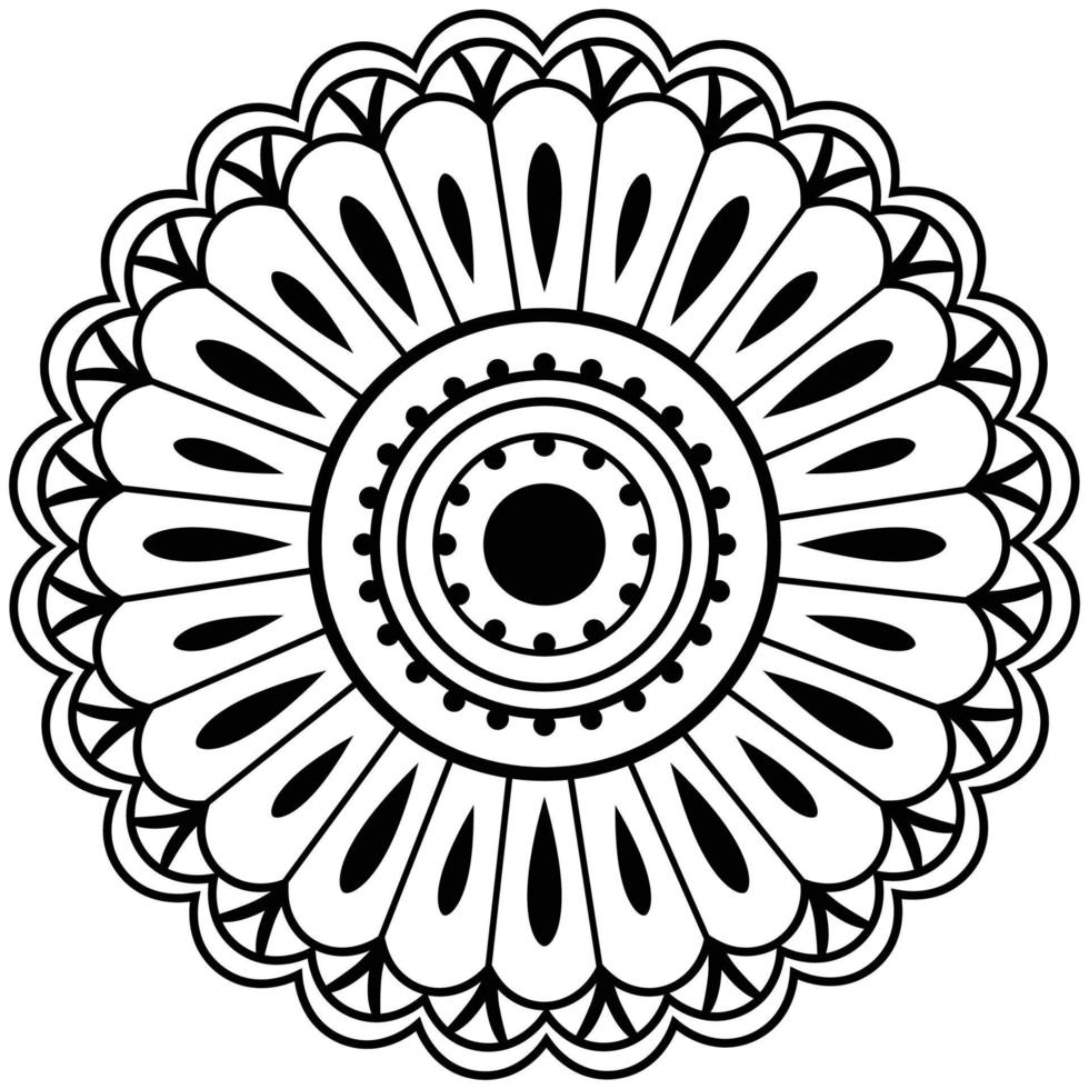 plantilla de motivo étnico tribal tatuaje e impresiones elemento de diseño de vector decorativo de patrón redondo