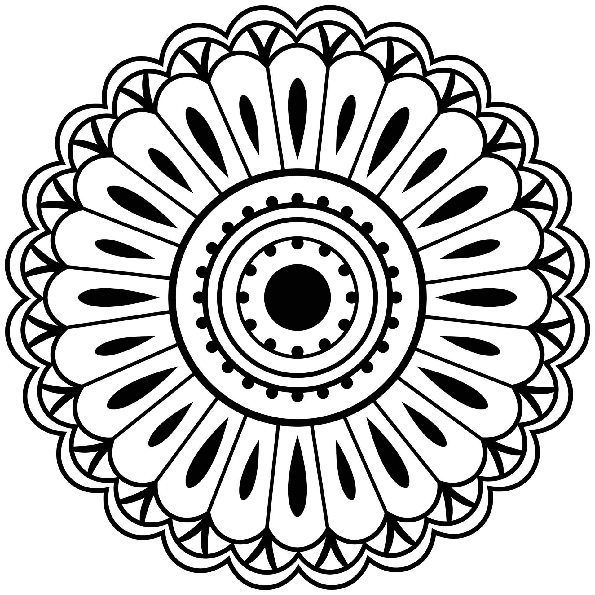 Tribal ethnic motif Stencil tattoo and prints Round pattern Decorative