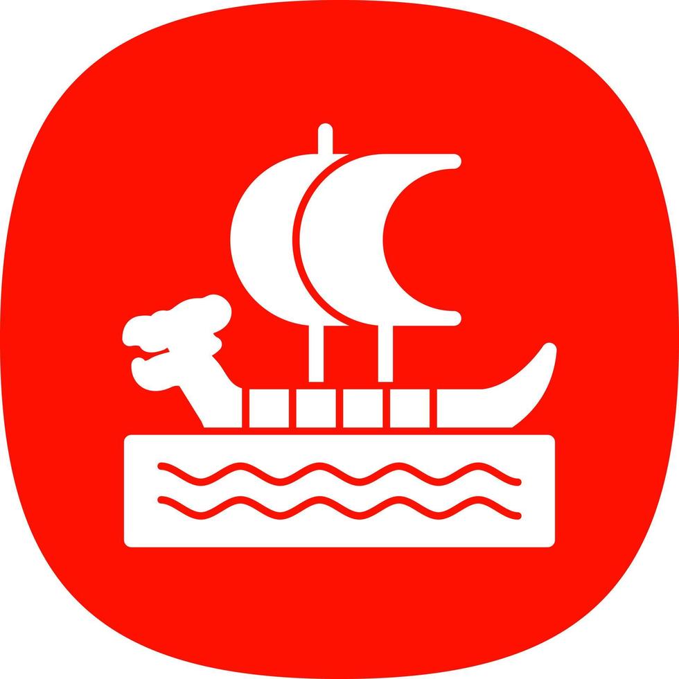 Viking Ship Vector Icon Design