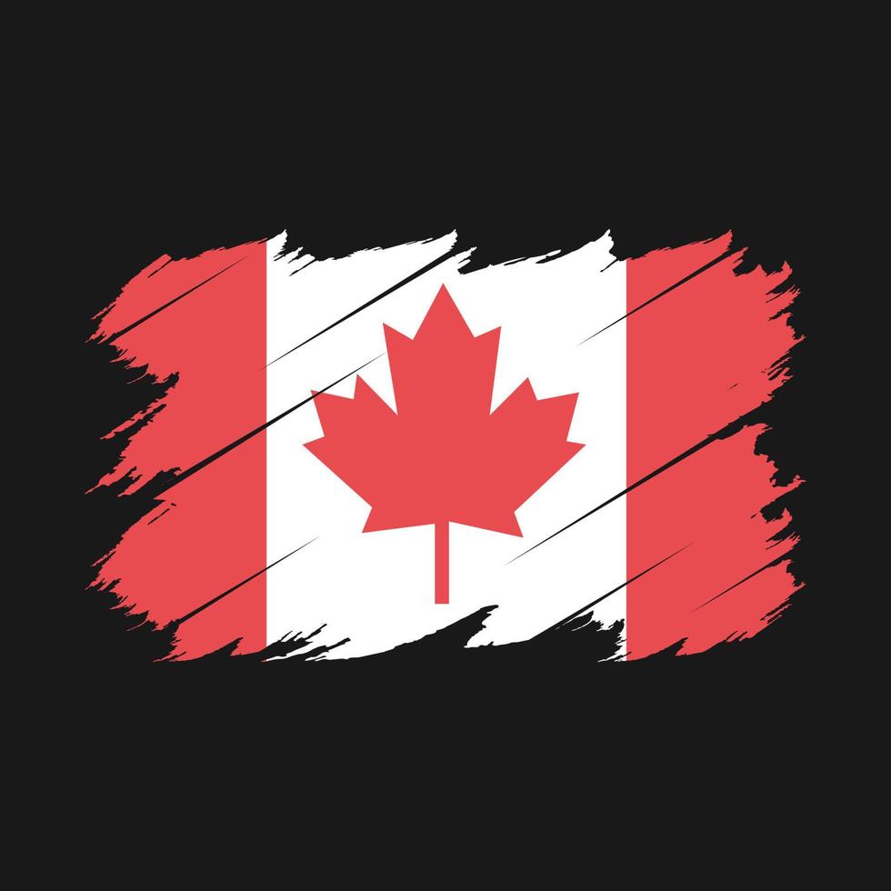 vector de pincel de bandera de canadá