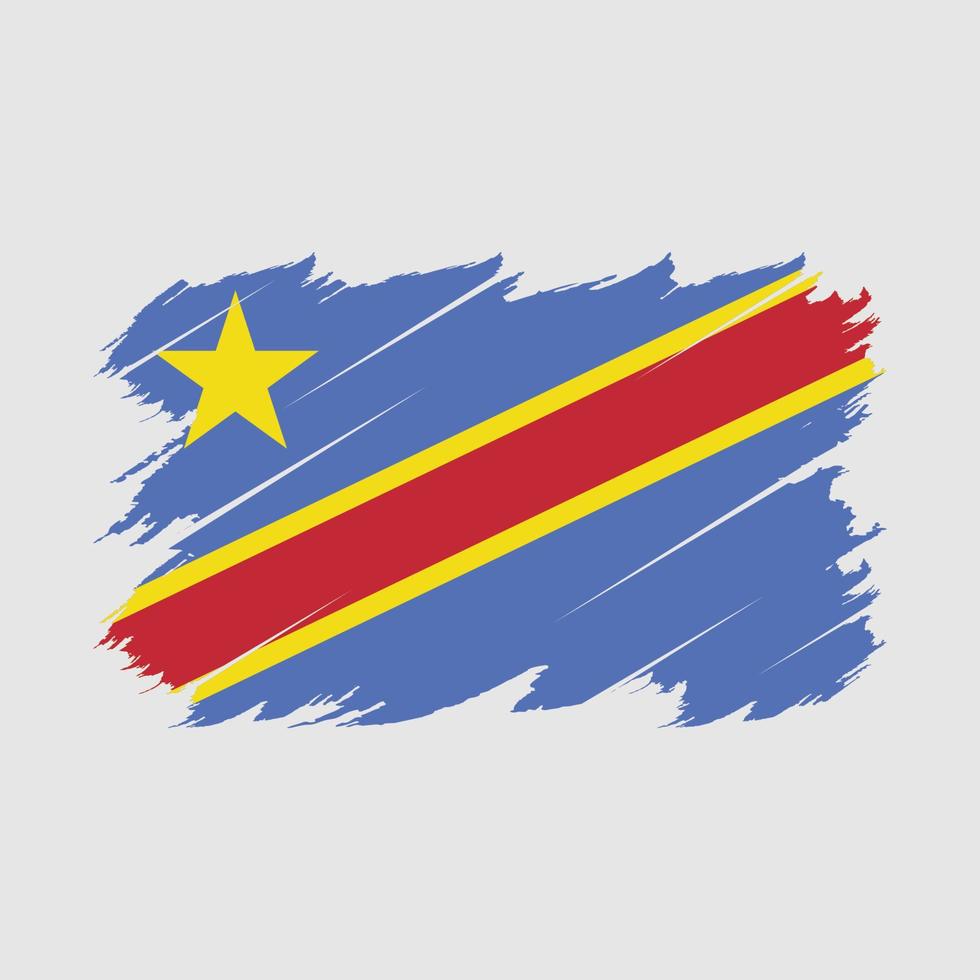 Republic Congo Flag Brush Vector