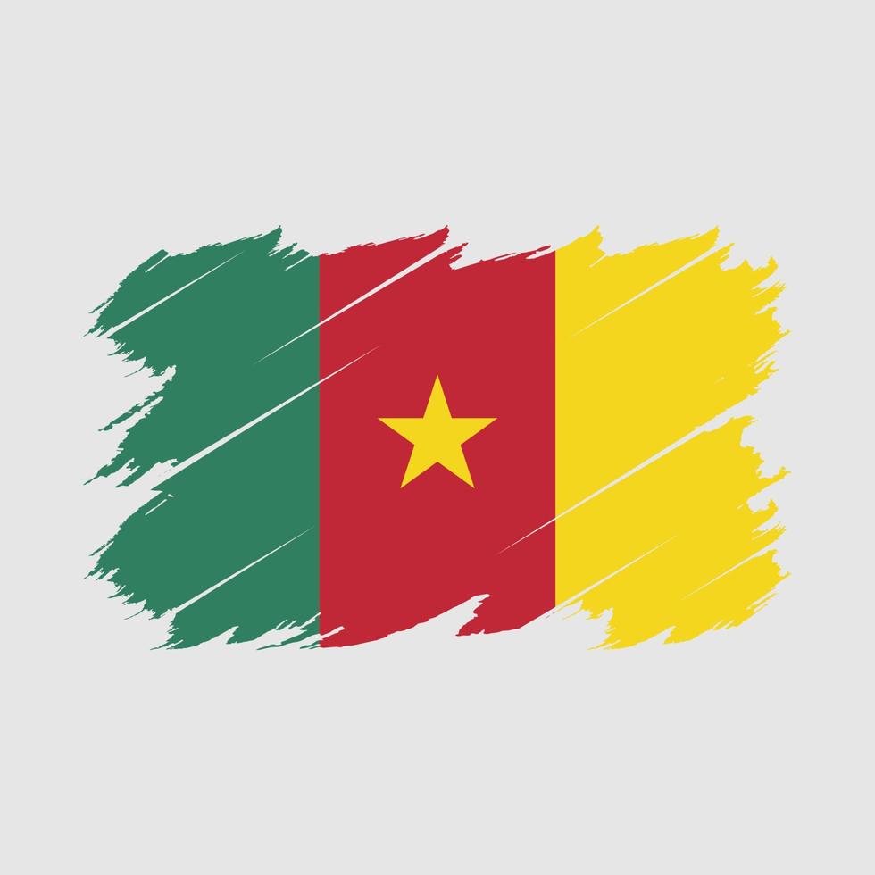 Cameroon Flag Brush Vector