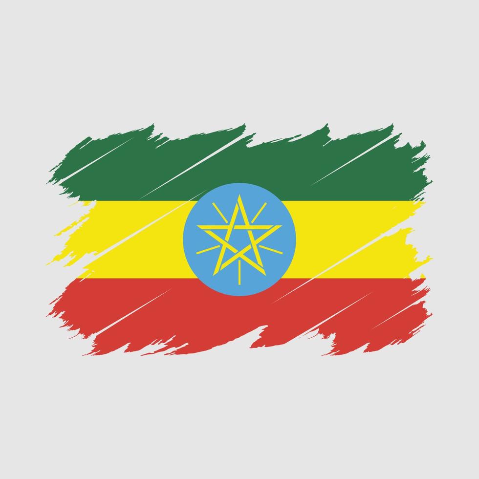 Ethiopia Flag Brush Vector