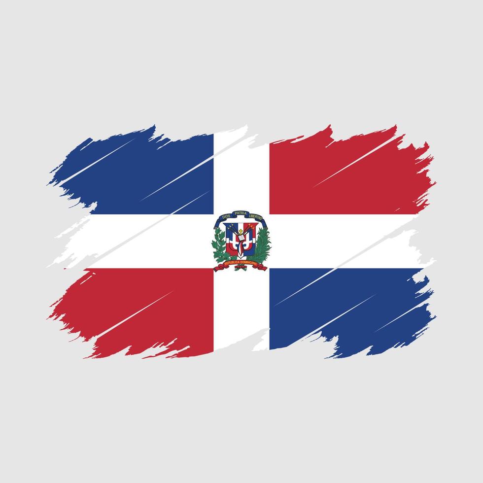 Dominican Republic Flag Brush Vector