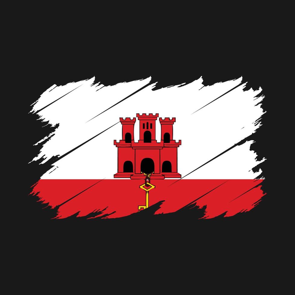 Gibraltar Flag Brush Vector