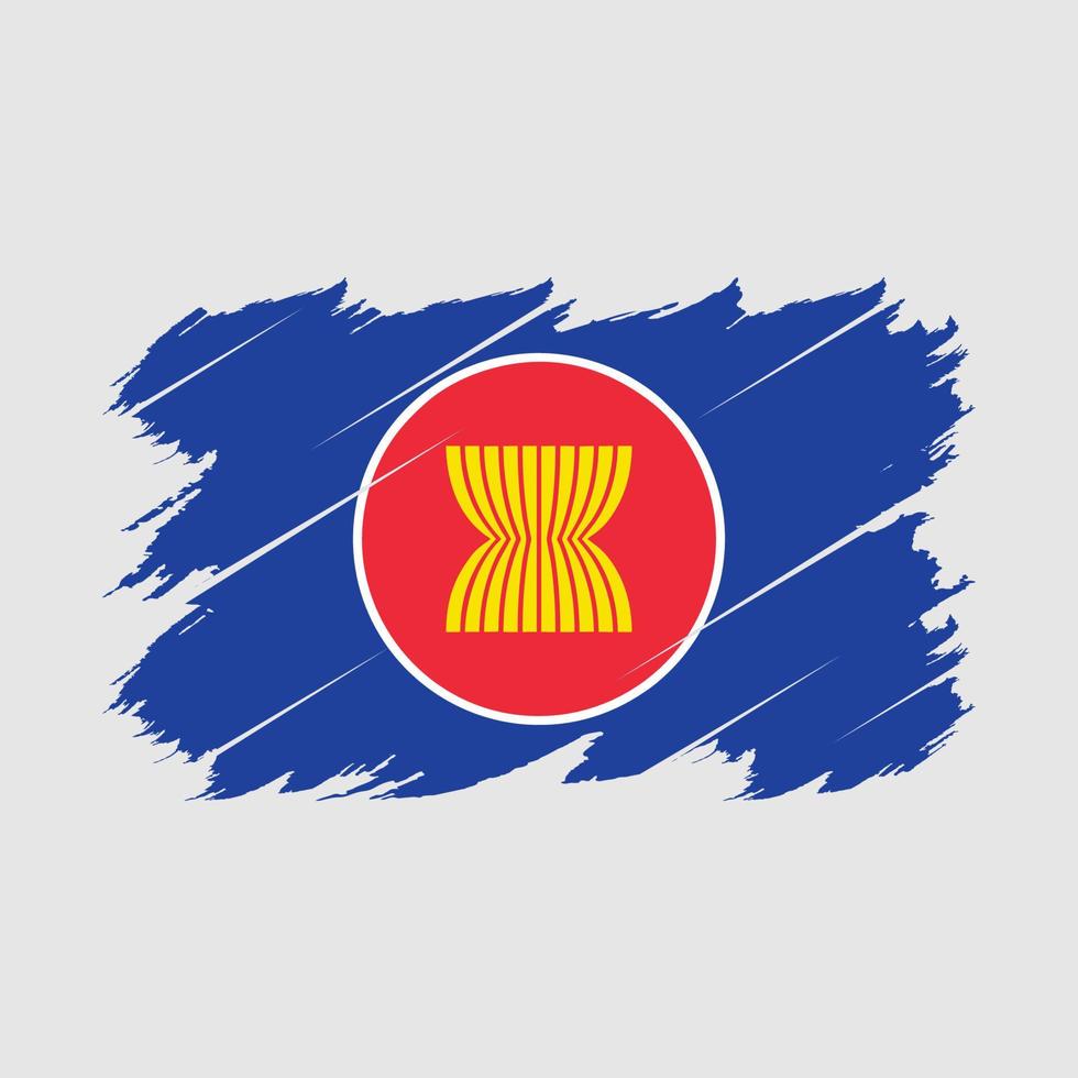 vector de pincel de bandera de la asean